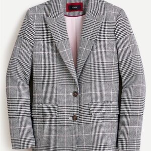 J.Crew Houndstooth Plaid Boyfriend Blazer Size 14 Tall Wool Blend